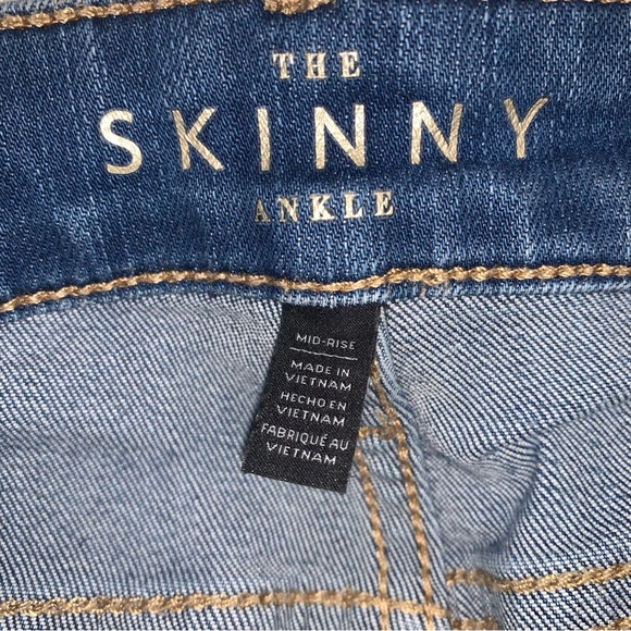 White House WHBM Skinny Ankle Jeans Women 14 Snakesin Trimmed Skinny Ankle Denim - Picture 11 of 13